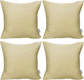 4-Pack 100% Cotton Comfortable Solid Decorative Throw Pillow Case,Thmyo Square Cushion Cover Pillowcase Sublimation Blank Pillow Covers DIY Throw Pillowcase for Sofa Bedroom(20x20 inch/ 50x50cm,Khaki)