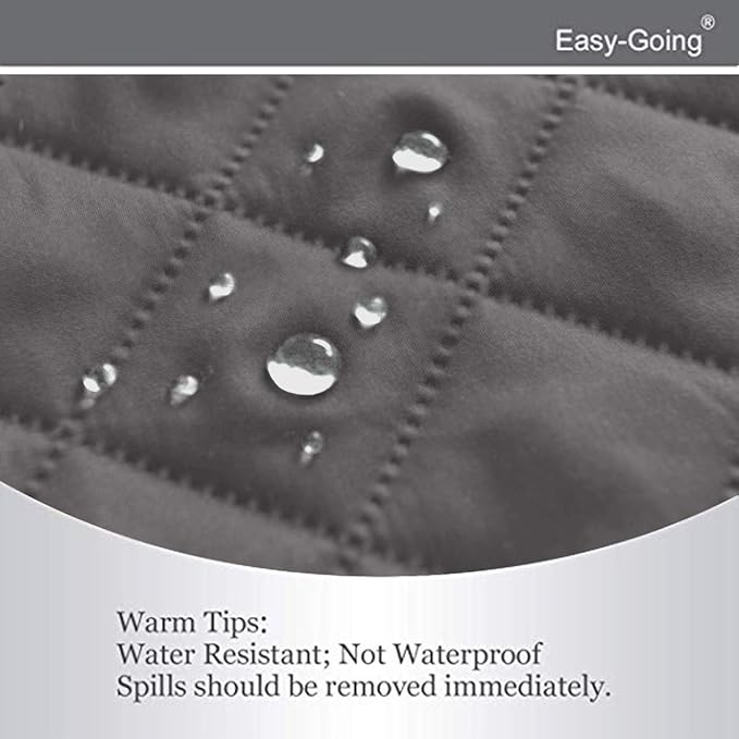 Easy-Going Reversible Couch Cover for 3 Cushion Couch Sofa Cover for Dogs Water Resistant Furniture Protector Cover with Foam Sticks Elastic Straps for Pet Cat (Sofa, Gray/Ivory)