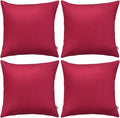 Thmyo 4-Pack 100% Cotton Comfortable Solid Decorative Throw Pillow Case, Square Cushion Cover Pillowcase Sublimation Blank Pillow Covers DIY Throw Pillowcase for Couch(18x18 inch/ 45x45cm,Dark red)