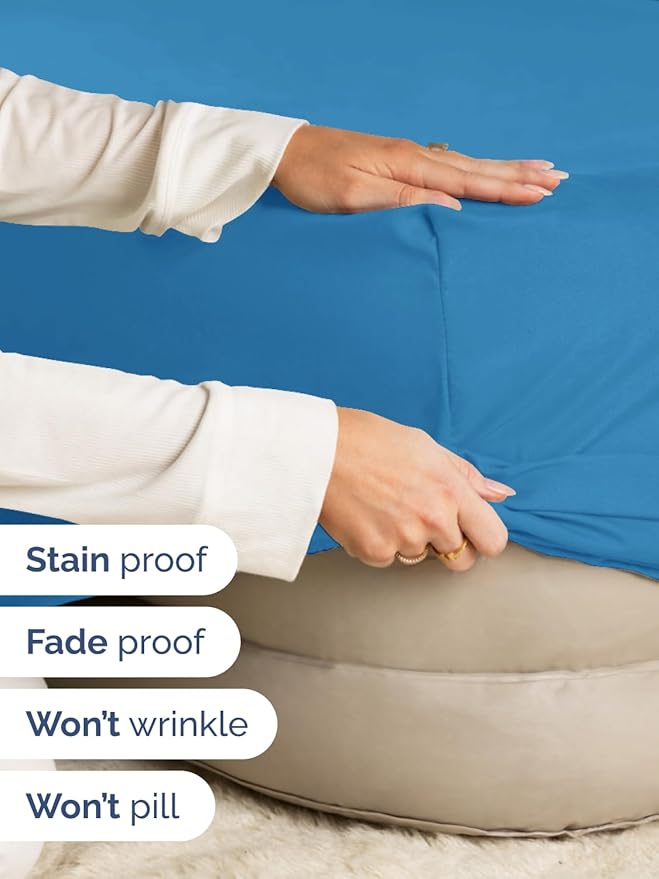 Extra Deep Twin XL Fitted Sheet - Hotel Luxury Single Fitted Sheet Only - Easily Fits 18 inch to 24 inch Mattress - Ultra Soft, Wrinkle Free with Extra Deep Pockets - Breathable & Comfy - Denim Blue