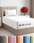 Extra Deep Pocket Twin XL Sheets - 3 Piece Breathable & Cooling Bed Sheets - Hotel Luxury Sheet Set - Soft, Wrinkle Free & Comfy - Easily Fits Extra Deep Mattresses - Deep Pocket Antique White Sheets