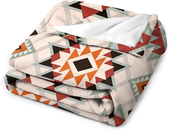 Southwest Style Blanket, Boho Geometric Print Throw Blanket Tribal Aztec Blanket for Couch Bed Sofa Cover Throw Home DéCor 50"x60"