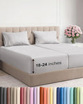 Extra Deep Pocket Split King Sheets - 5 Piece Breathable & Cooling Bed Sheets - Hotel Luxury Bed Sheet Set - Soft, Wrinkle Free & Comfy - Easily Fits Extra Deep Mattresses - French Grey Sheets Set