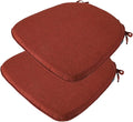 Outdoor Chair Cushions Set of 2,Patio Seat Cushion 17"x16"x2",U-Shaped Dining Chair Cushion 17 by 16 Inch,Water Resistant,Fade-Resistant Chair Pads for Kitchen Garden Furniture(Dark Red)