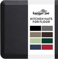 KANGAROO Thick Ergonomic Anti Fatigue Mats for Kitchen Floor, 70x24 Runner, Cushioned Standing Office Desk Mat, Waterproof Scratch Resistant Topside, Supportive All Day Comfort Padded Foam Rugs, Black