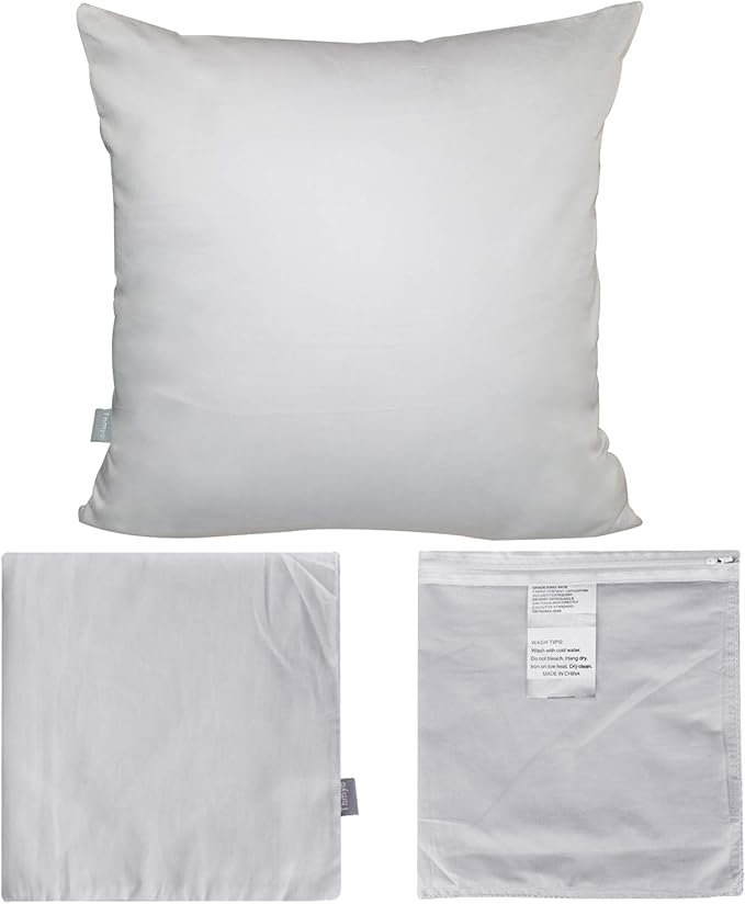 Thmyo 4-Pack 100% Cotton Comfortable Solid Decorative Throw Pillow Case, Square Cushion Cover Pillowcase Sublimation Blank Pillow Covers DIY Throw Pillowcase(16x16 inch/ 40x40cm,Light Silver Grey)