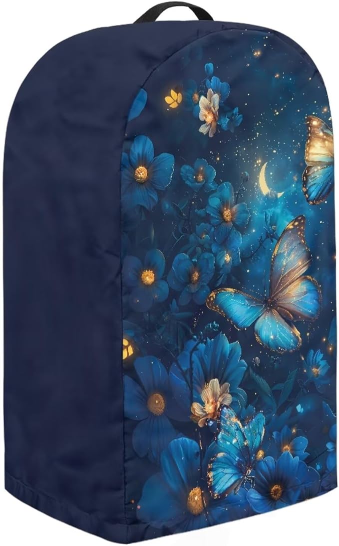 Blue Butterfly Blender Covers for Kitchen Food Processor Cover with Durable Handle, Dust Covers for Kitchen Appliances Stand Mixer or Coffee Maker Appliance Cover