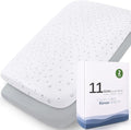Bassinet Sheets 2 Pack, Fit for Graco Travel Lite Crib, My View 4 in 1, Fodoss Baby Bassinet Bedside Sleeper, Guava Lotus and Cloud Baby Premium Bassinet, Ultra Soft, Grey & White Star, 20" x 30"