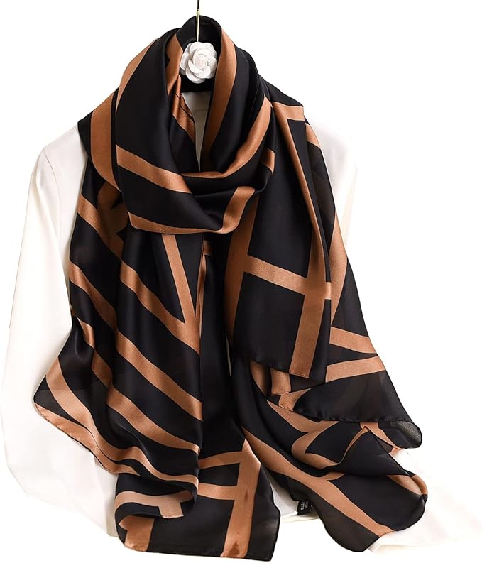 Fashion Scarves Scarf 100% Silk Feeling Scarf Silk Like Scarves Long Lightweight Sunscreen Shawls for Women