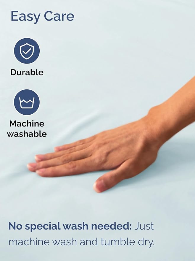 Extra Deep Full Fitted Sheet - Hotel Luxury Single Fitted Sheet Only - Easily Fits 18 inch to 24 inch Mattress - Ultra Soft, Wrinkle & Fade Free w/Extra Deep Pockets - Breathable & Comfy - Ice Blue