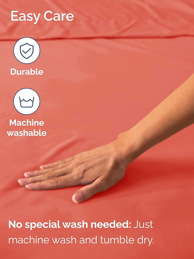 Extra Deep Cal King Fitted Sheet - Hotel Luxury Single Fitted Sheet Only - Easily Fits 18 inch to 24 inch Mattress - Ultra Soft, Wrinkle & Fade Free w/Extra Deep Pockets - Breathable & Comfy - Coral