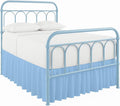 Cottingon Bed Skirt Full 21" Drop with Split Corners, 100% Microfiber Soft and Stylish, Dust Ruffle with Platform, Light Blue