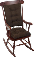 Klear Vu Omega Non-Slip Rocking Chair Cushion Set, Assembled in USA, Thick Padding & Tufted Design, Includes Seat Pad & Back Pillow with Ties, 17x17 Inches, 2-Piece Set, Twillo Chocolate Brown
