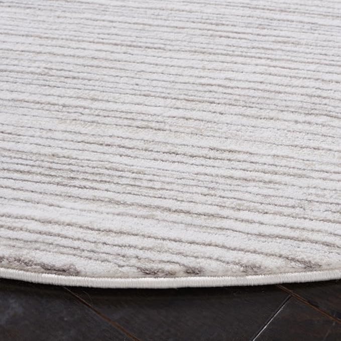 SAFAVIEH Vision Collection Round Rug - 12' Round, Ivory Grey, Modern Ombre Design, Non-Shedding & Easy to Clean, Ideal for Living Room, Bedroom, Dining Space (VSN606K)