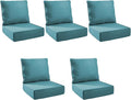 Outdoor Cushion Set for Furniture Patio Furniture, UV Resistant, Water Resistant - 6 Inch Thick Foam Garden Cushions– 22x24 Inch Patio Seat Covers for Chair/Sofa/Couch | Peacock Green | 5-Pack |