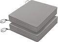 Favoyard Patio Chair Cushions 18.5 x 16 x 3 Inch Waterproof Outdoor Seat Cushions for Patio Furniture 3-Year Color Fastness Garden Sofa Couch Chair Pads with Handle & Adjustable Straps Set of 2, Grey