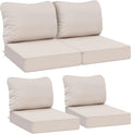 AAAAAcessories Outdoor Deep Seat Cushions, Waterproof, Fade-Resistant Patio Furniture Replacement Cushions, 24" x 24" x 5", Set of 4, Khaki Beige