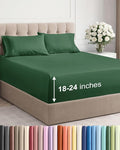 Extra Deep Pocket Full Sheets - 4 Piece Breathable & Cooling Bed Sheets - Hotel Luxury Bed Sheet Set - Soft, Wrinkle Free & Comfy - Easily Fits Extra Deep Mattresses - Deep Pocket Emerald Green Sheets