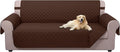 U-NICE HOME Large Sofa Cover Reversible Couch Cover for Dogs with Elastic Straps Water Resistant Furniture Protector for Pets Couch Cover for 4 Cushion Couch (Oversized Sofa, Brown/Brown)