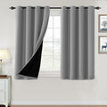 H.VERSAILTEX 100% Blackout Curtains for Bedroom Thermal Insulated Blackout Curtains 45 inch Length Full Light Blocking Window Drapes for Living Room with Black Liner 2 Panels, Dove Gray