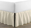 SKY BEDDINGS - Twin Size Ruffled Bed Skirt with Split Corners - 16 Inch Drop Dust Ruffle Bed Skirt with Platform Three Sided Coverage - 100% Microfiber, Ivory