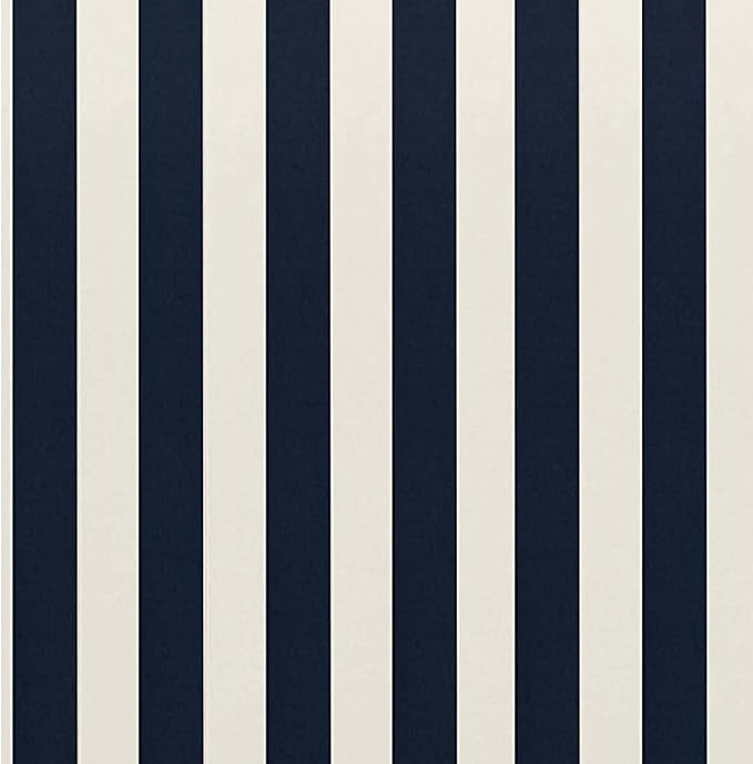 RSH DECOR: Tufted U-Shape Wicker Seat Cushions Set of 2 | 19” x 19” | All-Weather Spun Fabric | Water-Resistant | Outdoor Chair Cushions for Patio Furniture | Navy & White Stripe