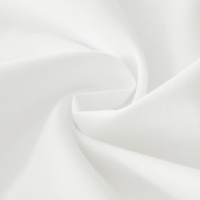 MEILA Wrap Around Bed Skirt Three Fabric Sides Elastic Dust Ruffled 16 Inch Tailored Drop,Easy to Install Fade Resistant-Natural White, Queen/King