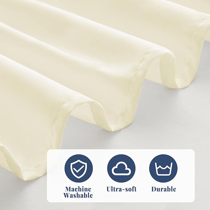 Full Bed Skirt, Elastic Wrap Around Bed Skirt Full Size, Bed Skirts for Adjustable Bed, Easy Fit with 18" Drop Length Tailored Drop Dust Ruffle (Light Yellow)