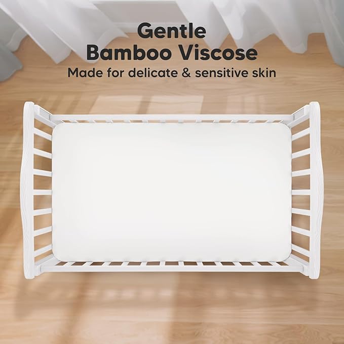 KeaBabies 2-Pack Baby Crib Sheets for Boys, Girls - 52x28 Viscose Derived from Bamboo Toddler Bed Sheets Neutral, Fitted Crib Mattress Cover for Standard Baby Bedding, Soft & Cozy (Khaki)