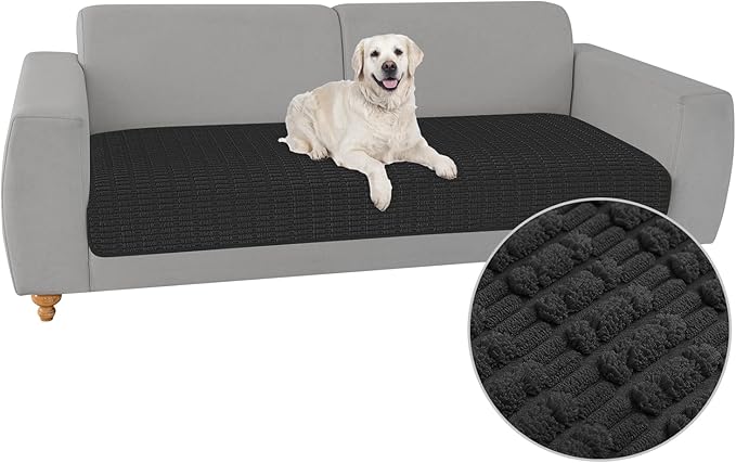Foxdecor Couch Cover Sofa Covers Washable, Dog Bed Cover Couch Covers for 3 Cushion Couch Sofa Pet Friendly, Dog Couch Cover Furniture Covers for Pets.(Black 32x53 inch)