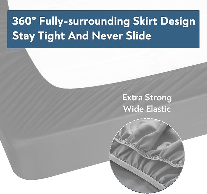 Twin Fitted Sheet Only, Super Soft & Cozy Twin Size Bed Sheets for Boys Kids with Deep Pocket to 14 Inch, Cooling Jersey Mattress Bottom Sheets,Shrinkage & Stain Resistant, Wrinkle Free, Gray