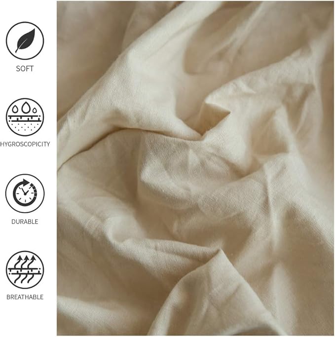Simple&Opulence Belgian Linen Bed Skirt with Classic 16 inch Tailored Drop Dust Ruffle, Easy Fit Breathable Premium Natural Flax- Pleated Linen,Queen