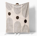 Modern Abstract Blankets Black Beige Boho Throw Blanket Boho Blanket Double Sided Flannel Throw Blanket,Suitable for Adults Children on The Sofa,Car,Bed Nap Warm Comfortable Blanket 70"X80"