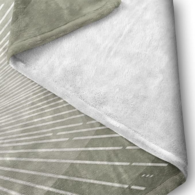 Boho Moss Green Sunrise Mid Century Throws Blankets Modern Abstract Decorative Blankets Boho Minimalist Geometric Aesthetic Soft Warm Bed Bedding Blankets for Couch Bedroom Office 60"x80"