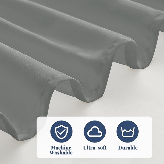 King Bed Skirt, Elastic Wrap Around Bed Skirt King Size, Bed Skirts for Adjustable Bed, Easy Fit with 18" Drop Length Tailored Drop Dust Ruffle (Grey)