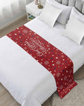 Independence Day Blue White Star Bed Runners for Bedroom Hotel,Decorative Bedding Scarf Freedom Celebration on Red Bed End Blanket Bedding Runner Scarves for Twin Size Bed,71x20in