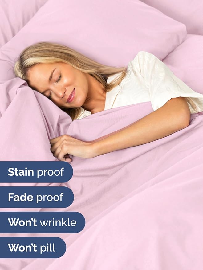 Extra Deep Pocket Split King Sheets - 5 Piece Breathable & Cooling Bed Sheets - Hotel Luxury Bed Sheet Set - Soft, Wrinkle Free & Comfy - Easily Fits Extra Deep Mattresses - Light Pink Sheets Set