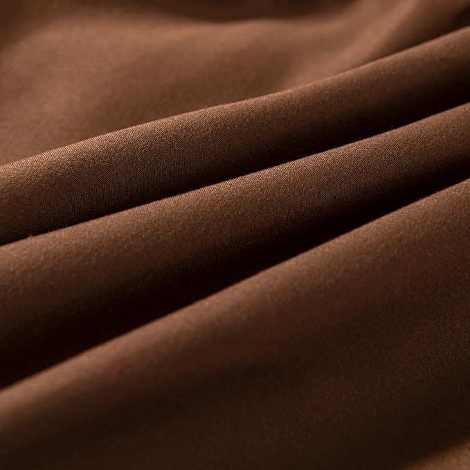 TSUTOMI Brown Bed Skirt Twin Size Ruffled Bed Skirt with Split Corners, Twin Bed Skirt 18 Inch Drop,Twin Size Bed Skirt Brown for Ruffled Bed Skirt with Split Corners, Bed Skirt Twin Size