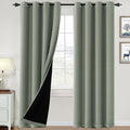 H.VERSAILTEX 100% Blackout Curtains for Bedroom Thermal Insulated Blackout Curtains 84 inch Length Heat and Full Light Blocking Curtains for Living Room with Black Liner 2 Panels Set, Cyan