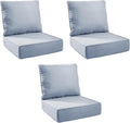 Outdoor Cushion Set for Furniture Patio Furniture, UV Resistant, Water Resistant - 6 Inch Thick Foam Garden Cushions– 22x24 Inch Patio Seat Covers for Chair/Sofa/Couch | Baby Blue | 3-Pack |