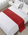 Farmhouse Red Linen Bottom Bed Runners for Bedroom Hotel,Decorative Bedding Scarf Vintage Burlap Christmas Bed End Blanket Bedding Runner Scarves for Full Size Bed,83x20in