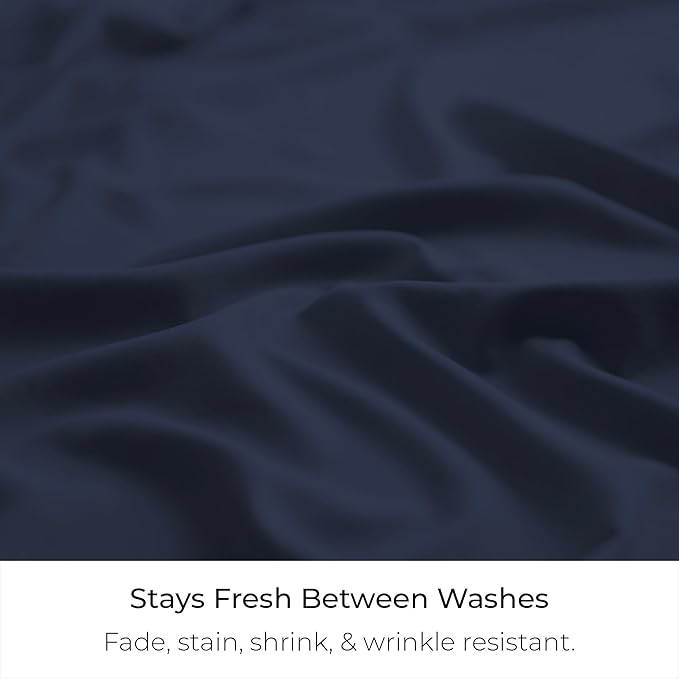 Mellanni Bed Skirt Twin XL Size - Bed Skirting - 15-Inch Tailored Drop Pleated Dust Ruffle - Hotel Luxury Bedding - Wrinkle, Fade, Stain Resistant - 1 Bedskirt (Twin XL, Navy Blue)