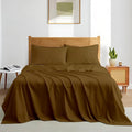 Luxury Queen Sleeper Sofa Bed Sheet Set,100% Egyptian Cotton, 338 Thread Count, Queen Size (60 x74 +6 Inch Deep Pocket) Soft and Light Weight 4pcs Sofa Set (Taupe Solid)