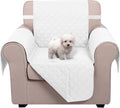 U-NICE HOME Recliner Chair Covers Reversible Chair Cover Pet Covers for Dogs with Elastic Straps Water Resistant Diamond Quilted (23''Recliner Small, White/White)