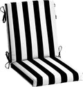 Arden Outdoor Dining Chair Cushion, 2 Pack, 20 x 20, Rain-Proof, Fade Resistant, Black Cabana Stripe