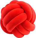 Knot Ball Pillows, Round Throw Pillow Cushion Home Decoration Soft Plush Pillow, Throw Knotted Ball Pillow Handmade Children Room Decoration Round Plush Toy Pillow (Red,8.5"/22cm)
