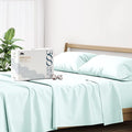 Mayfair Linen 500 Thread Count 100% Cotton Sheets King Size Bed Set - 4 PC King Bed Sheet Set Cotton (Sea Foam), Soft, Cooling, Sateen 16" Deep Pocket Bedsheet for Hot Sleepers (Fits 18" Mattress)