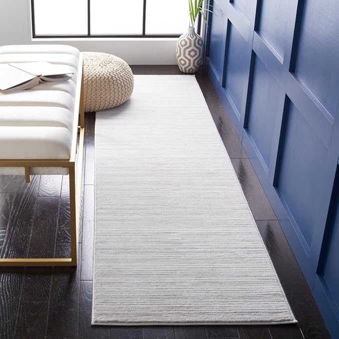 SAFAVIEH Vision Collection Runner Rug - 2'2" x 18', Ivory Grey, Modern Ombre Design, Non-Shedding & Easy to Clean, Ideal for Foyer, Hallway, Bedroom (VSN606K)