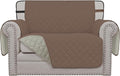 Easy-Going Reversible Chair Cover Washable Sofa Cover for Dogs Water Resistant Couch Slipcover Furniture Protector Cover with Adjustable Straps for Pets (Chair 30 in, Brown/Beige)