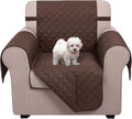 U-NICE HOME Recliner Chair Covers Reversible Chair Cover Pet Covers for Dogs with Elastic Straps Water Resistant Diamond Quilted (23''Recliner Small, Chocolate/Chocolate)